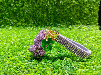 Vibrant Rhinestone Purple Grape Accessory for Keys and Purses