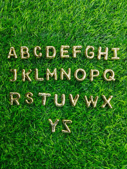 Bubble Initial Necklace - Gold Plated Metal | Custom Letter Pendant