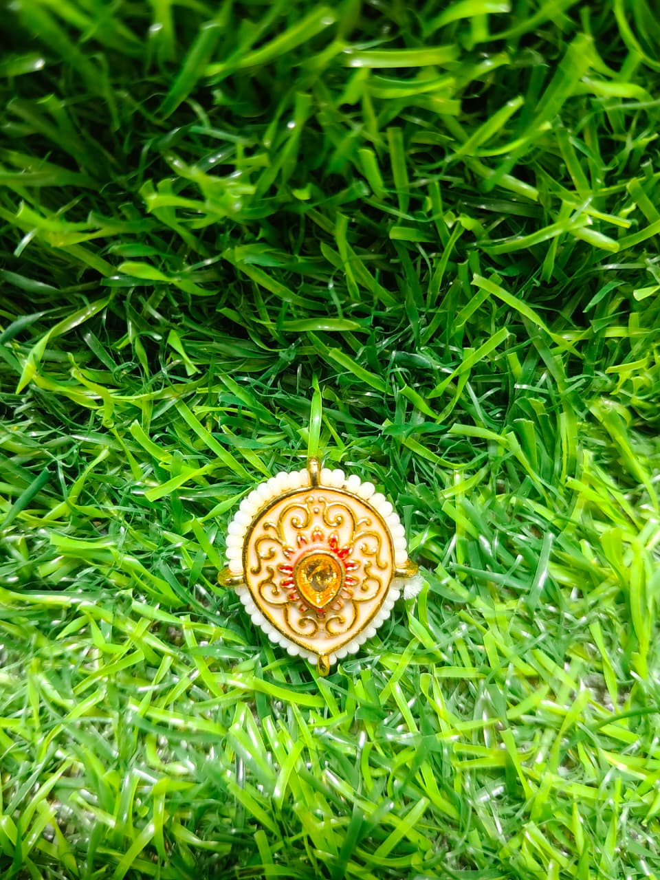 Kundan Enamel  Designer Beads – (Pack of 12)