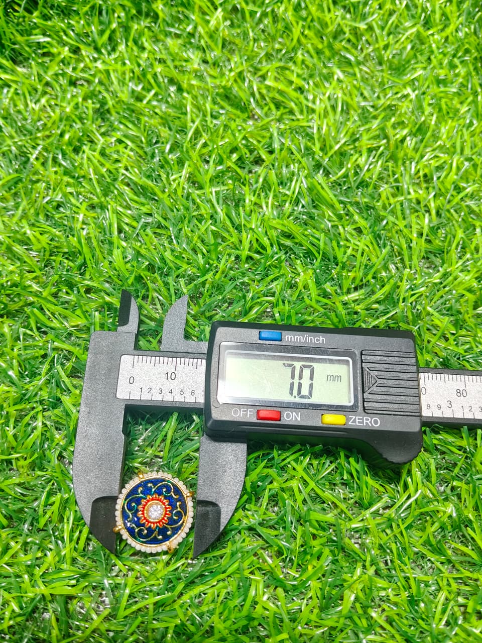 Kundan Enamel Round Designer Beads – (Pack of 12)