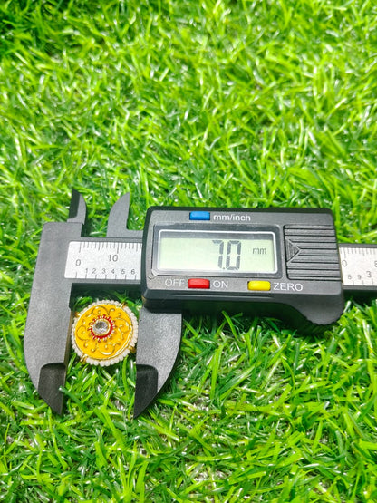 Kundan Enamel Round Designer Beads – (Pack of 12)