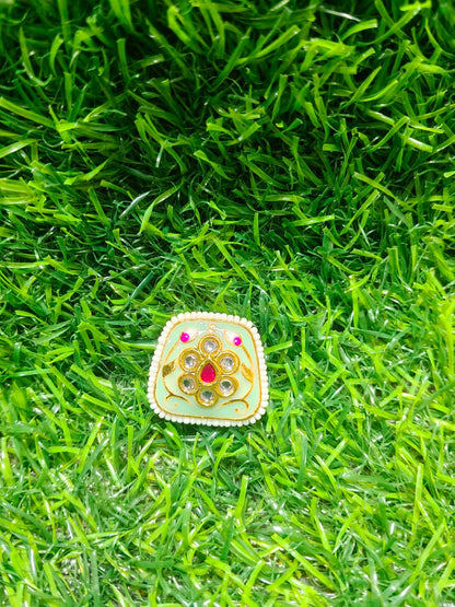 Kundan Enamel Designer Beads – (Pack of 6)