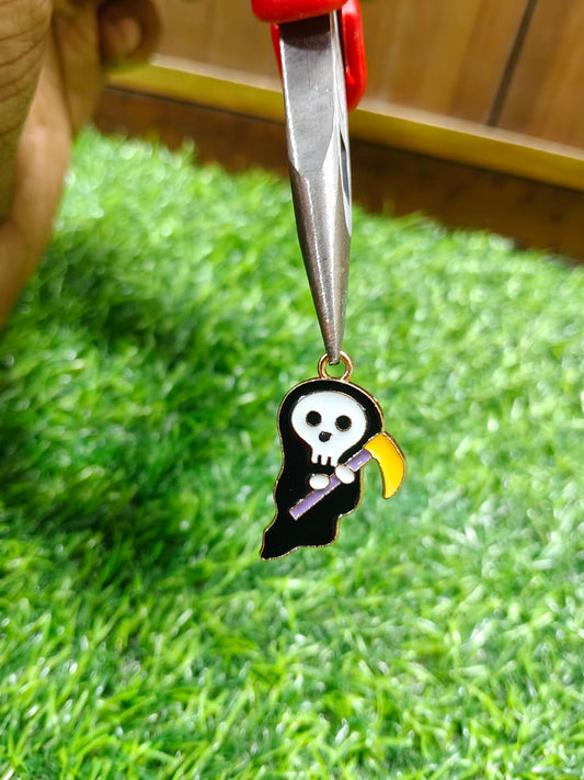 Black Ghost Enamel Charm Metal Pendant for Jewelry Making