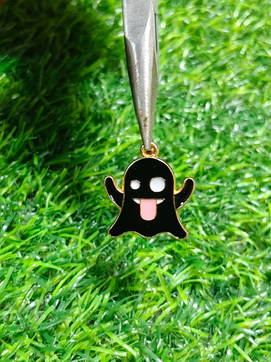 Black Ghost Enamel Charm Metal Pendant for Jewelry Making