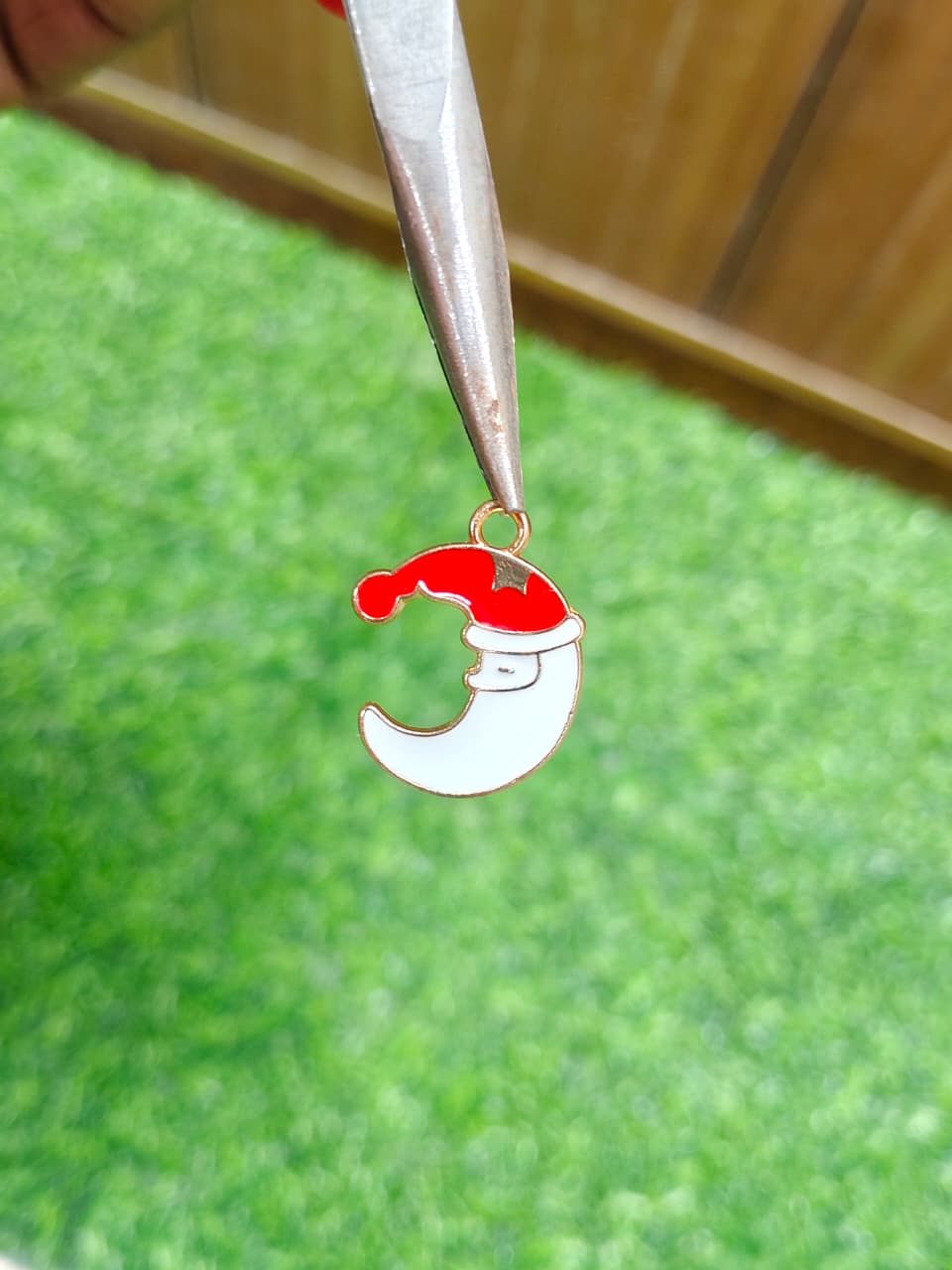 Moon Enamel Charm Metal Pendant for Jewelry Making