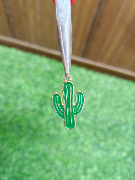Cactus Enamel Charm Metal Pendant for Jewelry Making