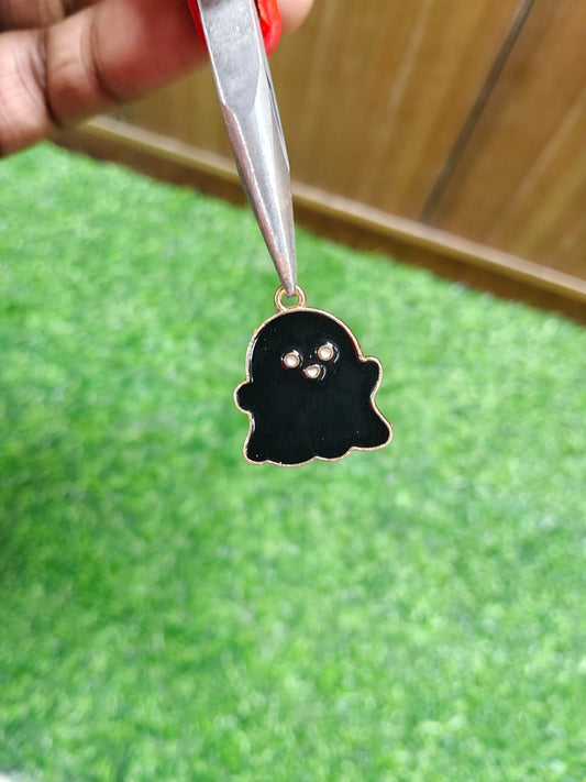 Black Ghost Enamel Charm Metal Pendant for Jewelry Making