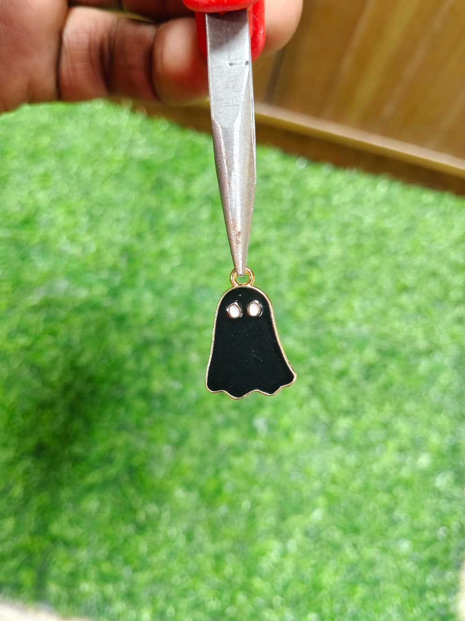 Mini Black Enamel Ghost Charm