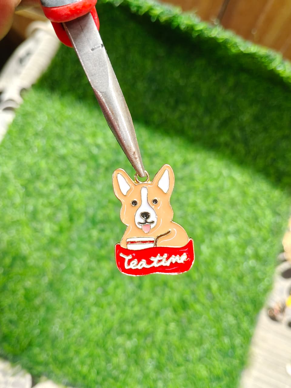 Dog Lover Enamel Charm – Tea Time