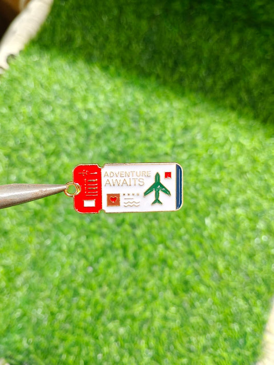 Adventure Awaits Travel Ticket Enamel Charm