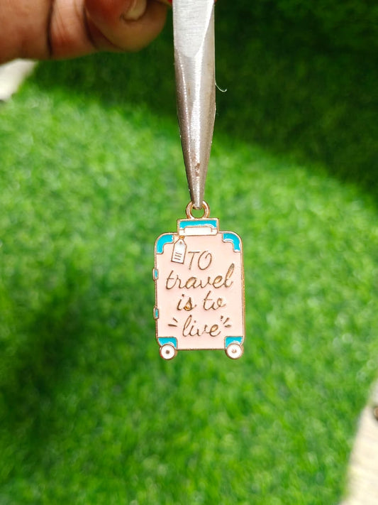 Travel Is To Live Enamel Charm