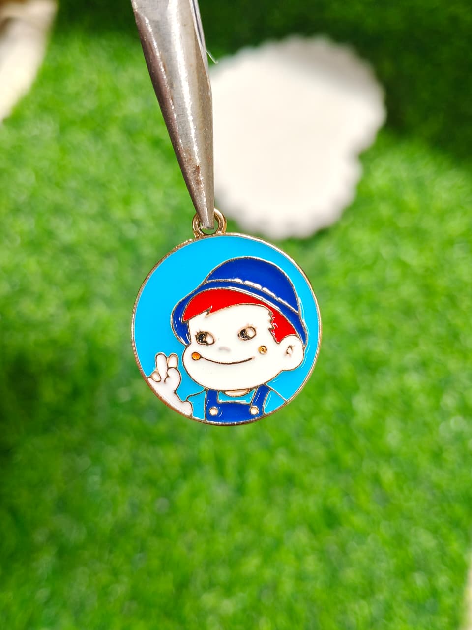 Smiling Cartoon Kid Pendant Charm