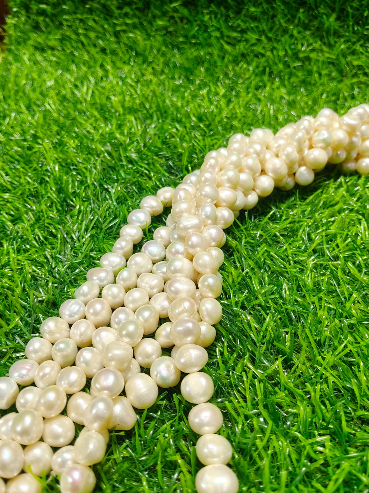 Natural Freshwater Pearl Beads String – Round Shape | 42 Pieces per Strand | Loose Pearls for Jewellery Making