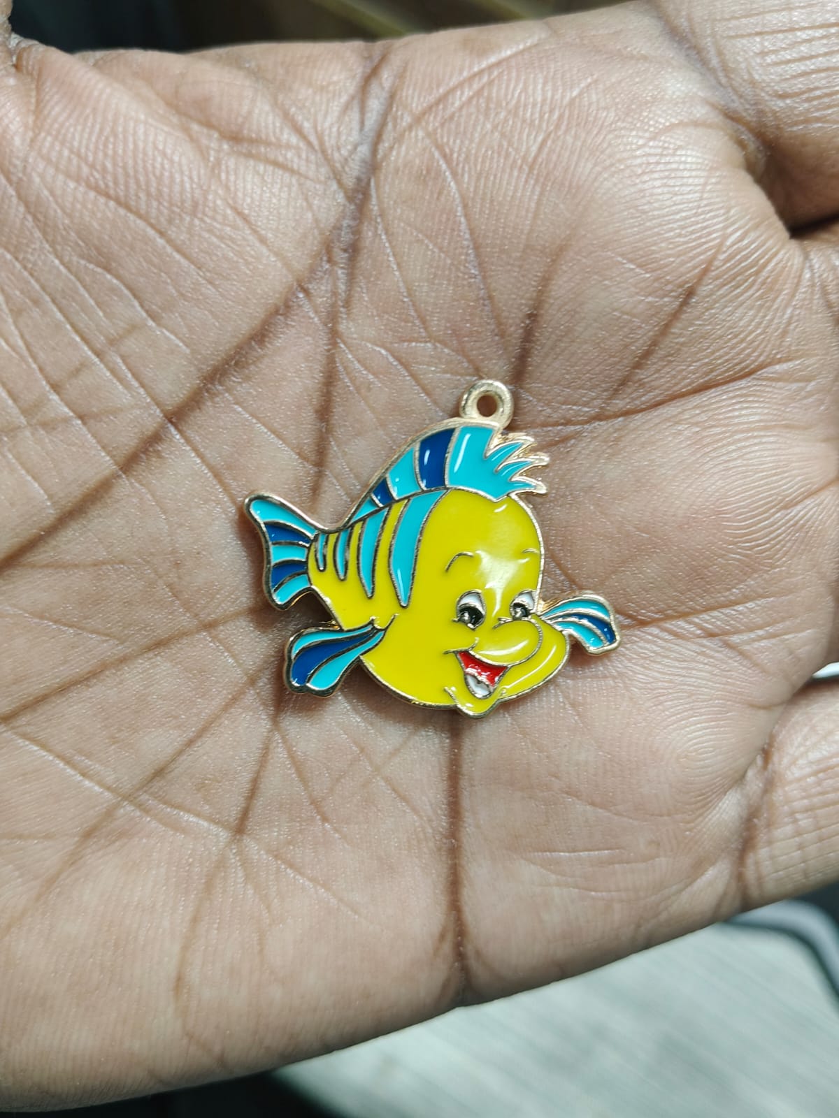NAGNESHI Yellow Tropical Fish Enamel Charms Metal Pendant for Jewelry Making