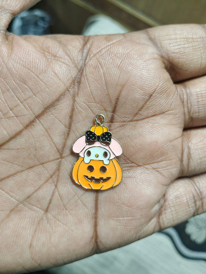 NAGNESHI Character Pumpkin Enamel Charms Metal Pendant for Jewelry Making