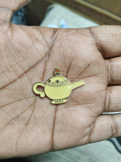NAGNESHI Magical Genie Lamp Enamel Charms Metal Pendant for Jewelry Making