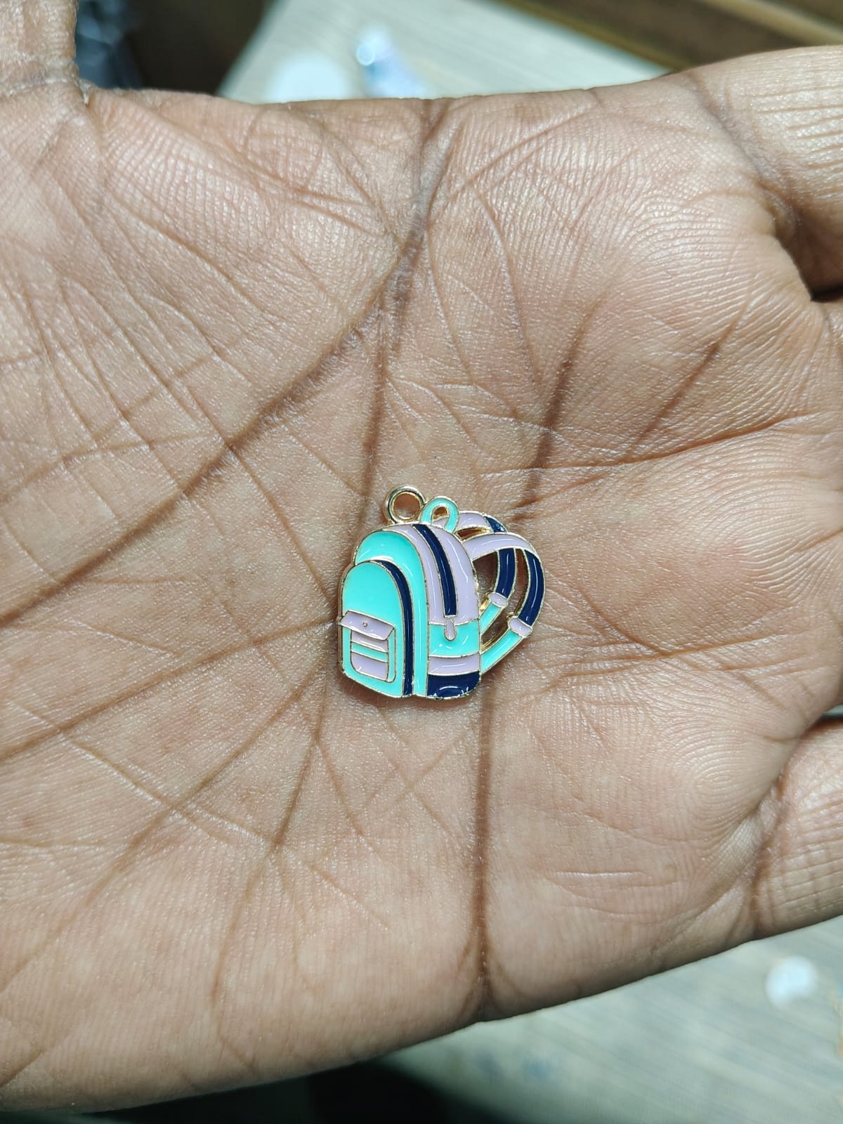 NAGNESHI Blue Pastel School Backpack Enamel Charms Metal Pendant for Jewelry Making