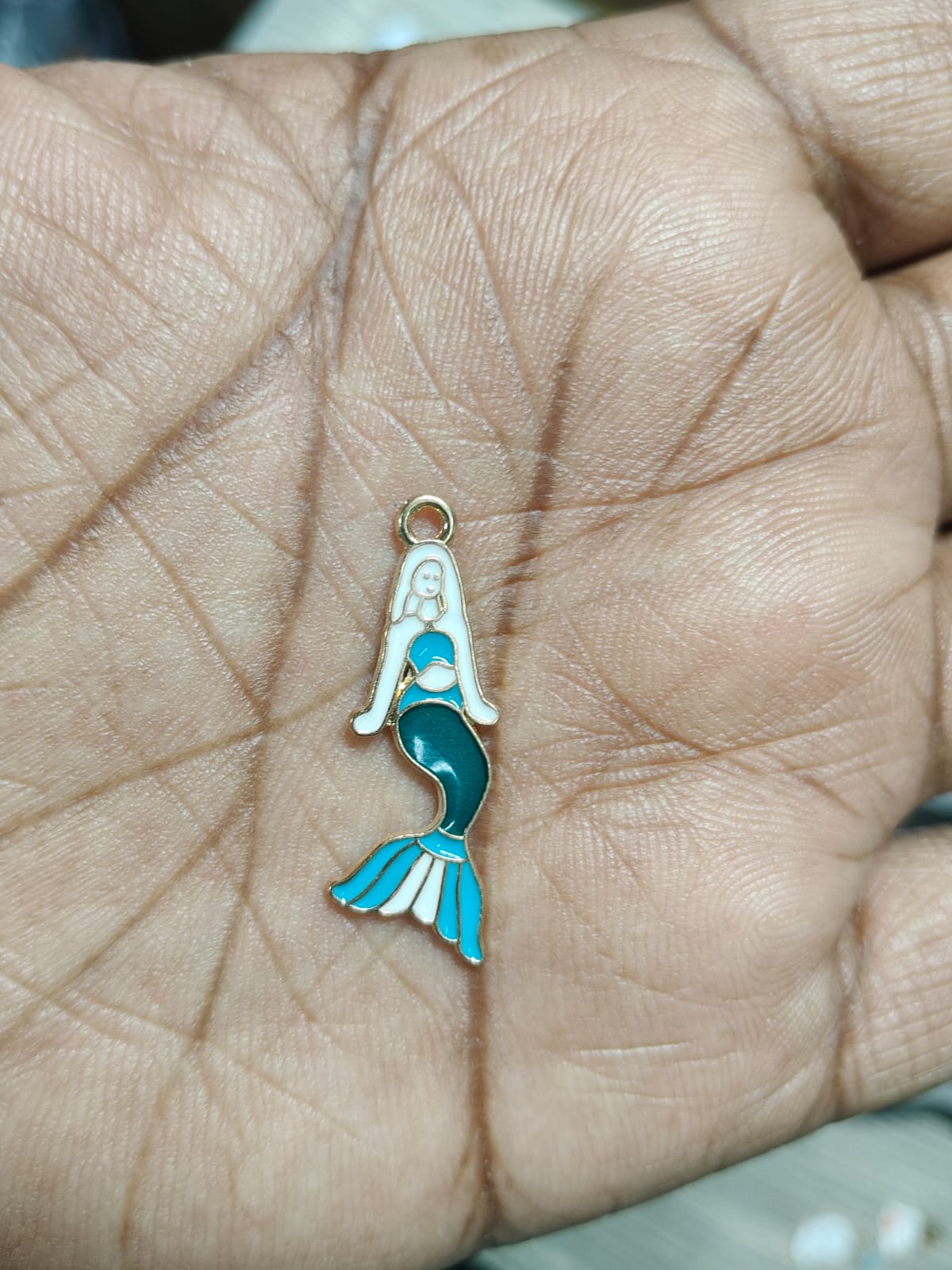 NAGNESHI Mermaid Enamel Charms Metal Pendant for Jewelry Making