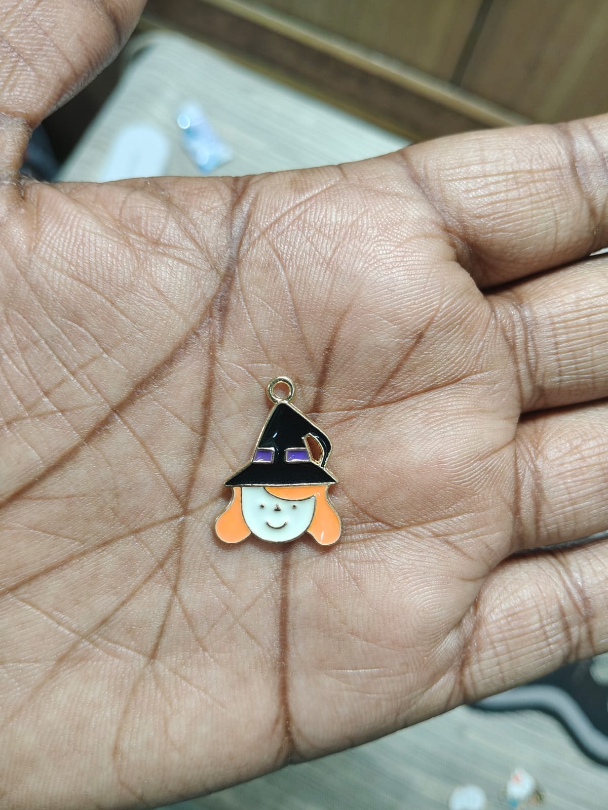 NAGNESHI Halloween Witch Hat Enamel Charms Metal Pendant for Jewelry Making