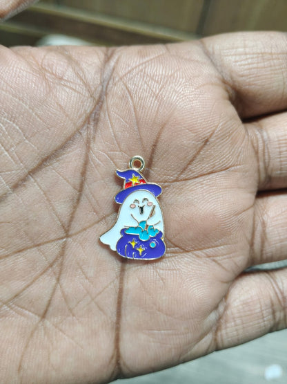 NAGNESHI Ghost with a Cauldron Enamel Charms Metal Pendant for Jewelry Making