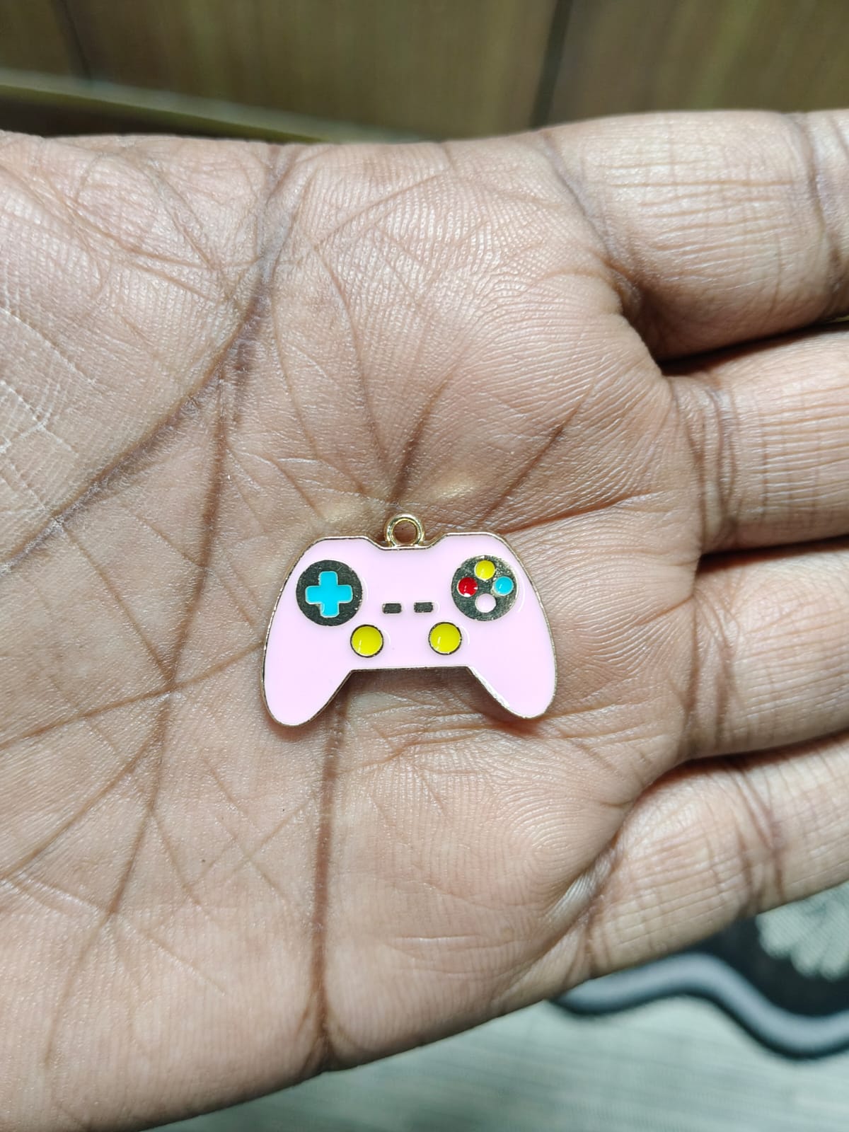NAGNESHI Pink Video Game Controller Enamel Charms Metal Pendant for Jewelry Making