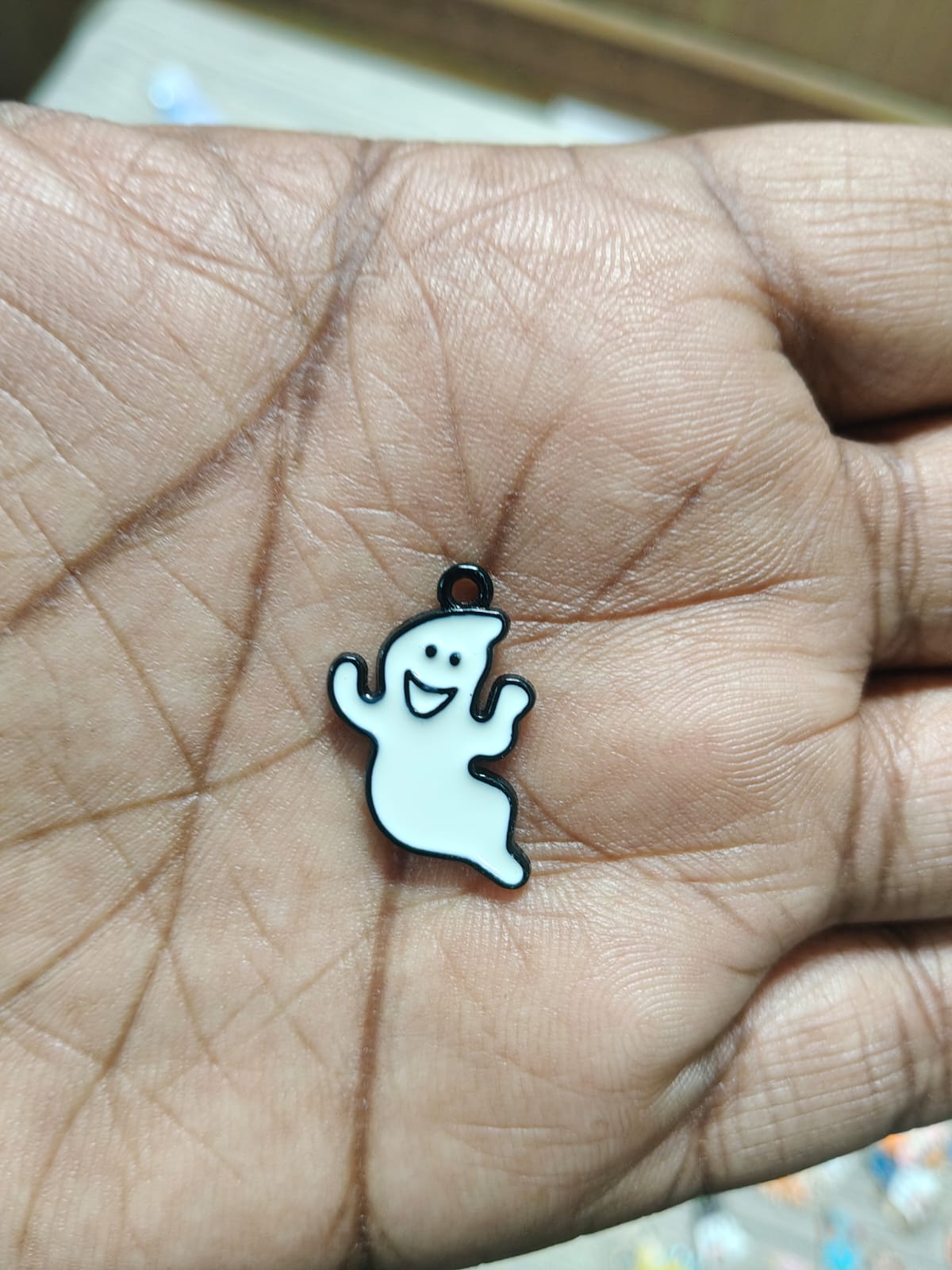 NAGNESHI Cute Ghost with Witch Hat Enamel Charm for Jewelry Making, DIY Earrings, Bracelets, Necklaces, and Crafts