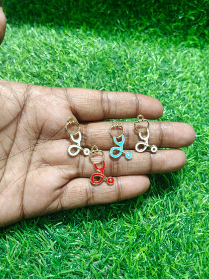 NAGNESHI Colorful Stethoscope Enamel Pendants - Nurse & Doctor Appreciation for DIY Jewelry Making, Charm Bracelets, Necklaces