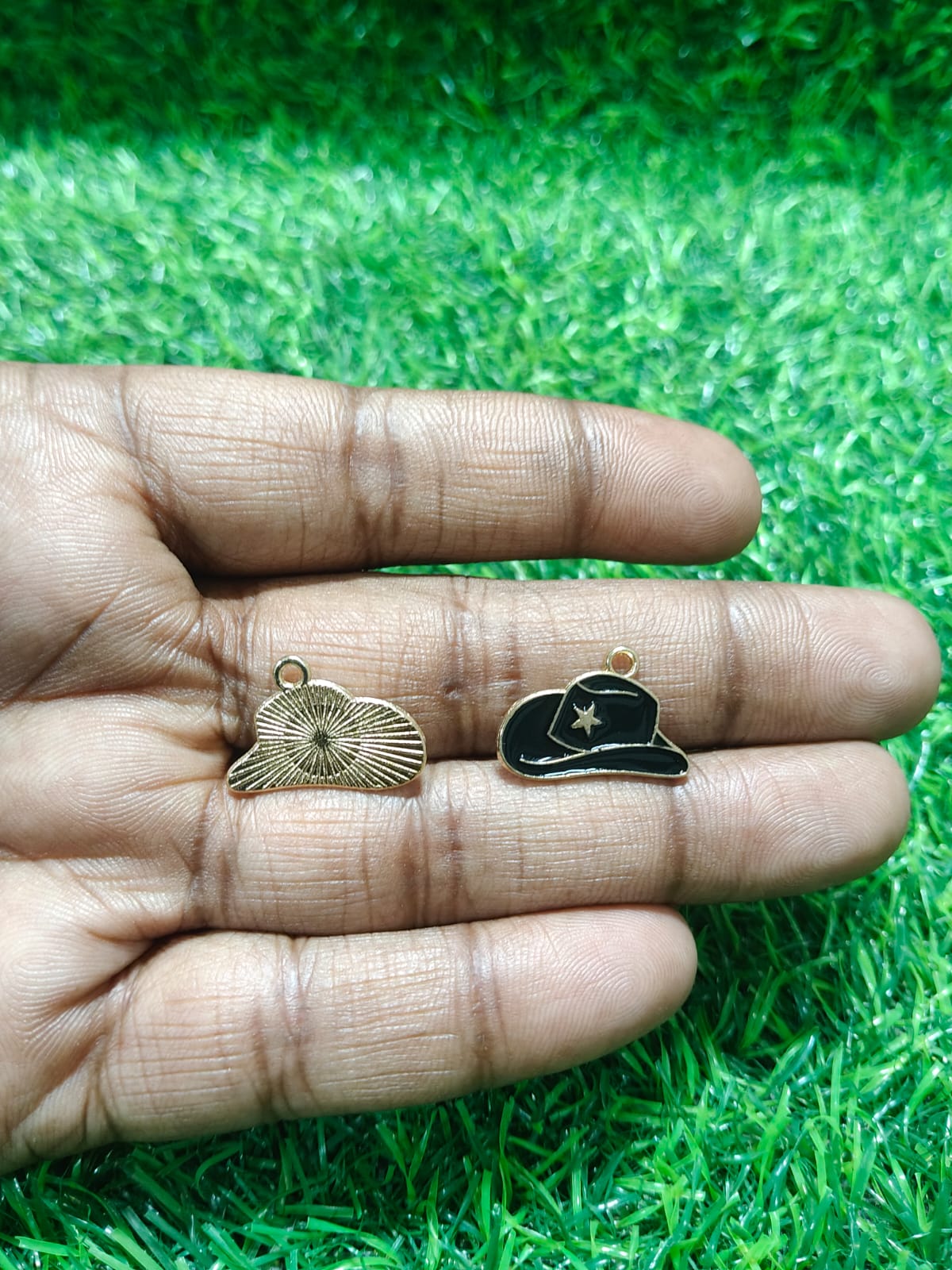 Cowboy Hat Charms| Black & White Mix Charms | Enamel Charms