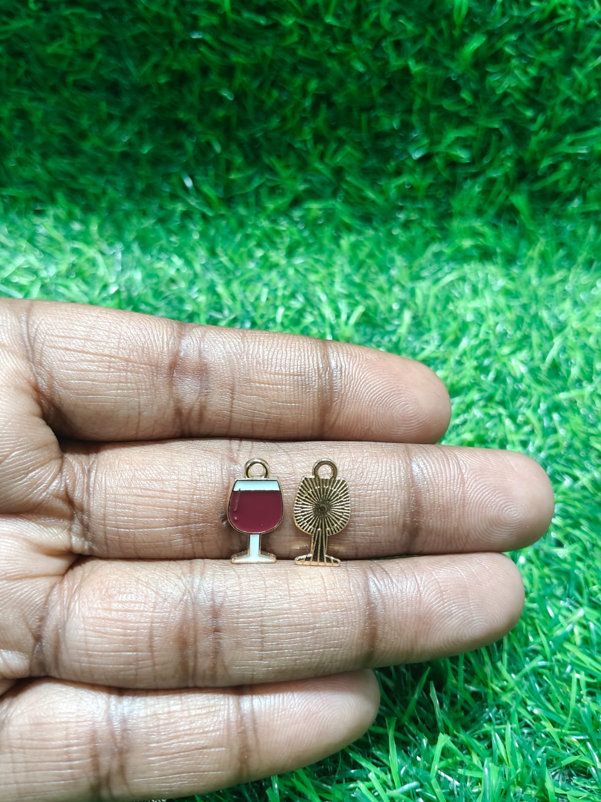 NAGNESHI Red Wine Glass Enamel Charms - Gold Tone Wine Goblet for DIY Jewelry Making, Charm Bracelets, Necklaces