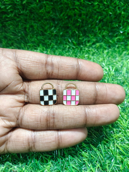 Check Handbag Charms | Enamel Charms | Bag Charms