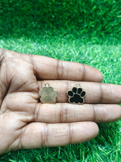 Black and White Paw Charms | Enamel Pet Charms | Mixed Enamel Charms |  Paw Charms | Star Charms  | Doge Charms