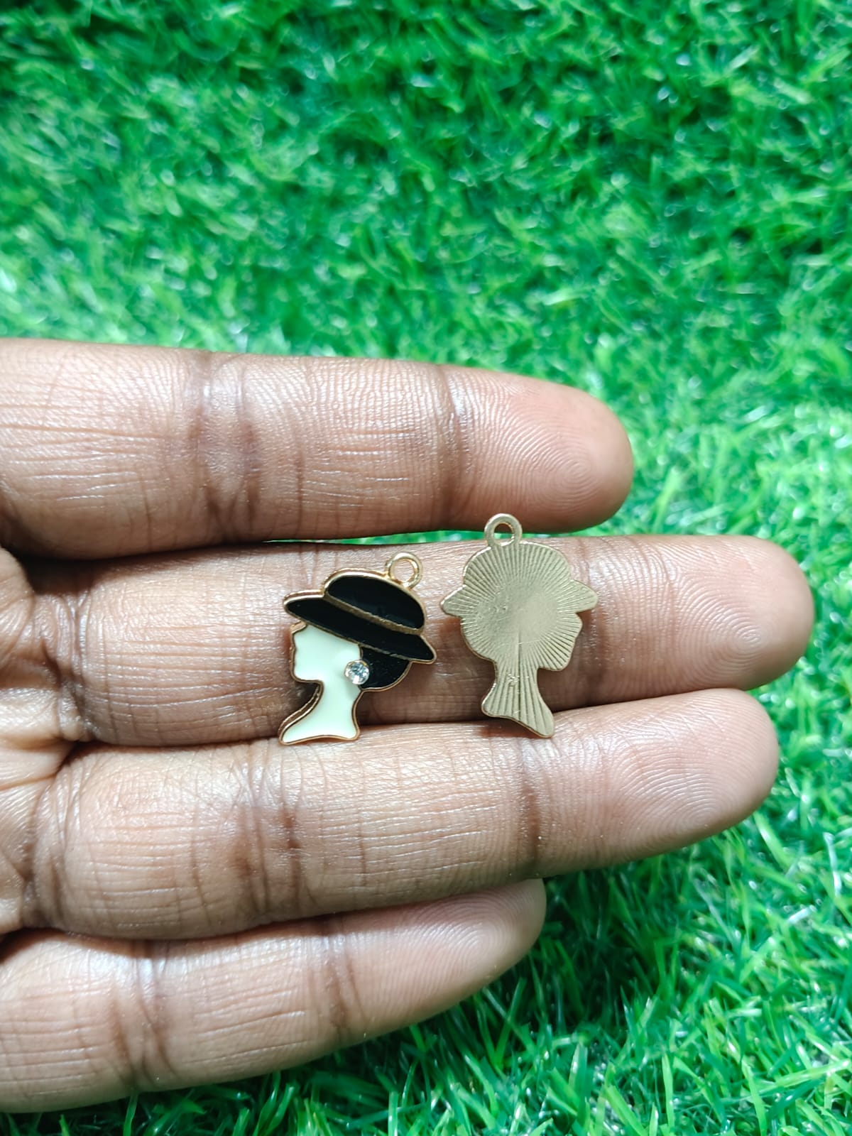 Lady Profile Charms | Lady Charms | Smart Girl Charm | Enamel Charms