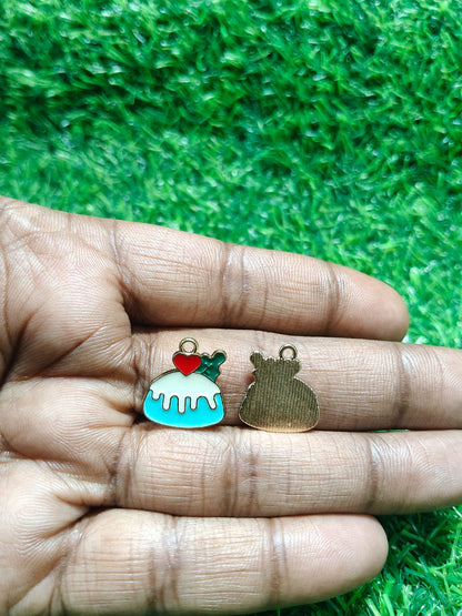 Cupcake Charms | Heart Charms | Pudding Enamel Charms | Cake Charms
