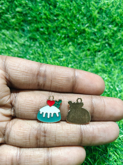 Cupcake Charms | Heart Charms | Pudding Enamel Charms | Cake Charms