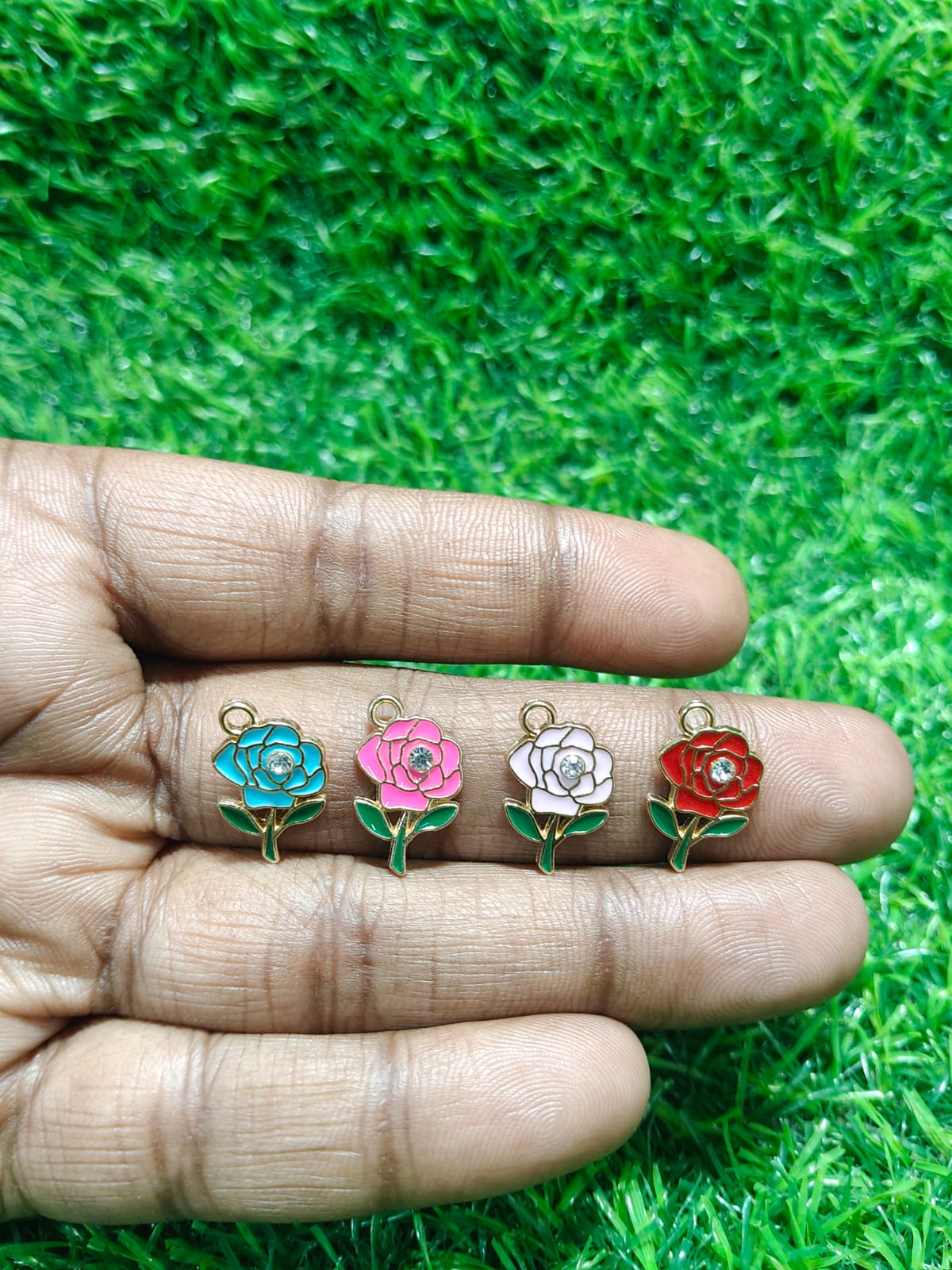 Rose Flower Charms | Mixed Enamel Chams