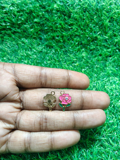 Rose Flower Charms | Mixed Enamel Chams