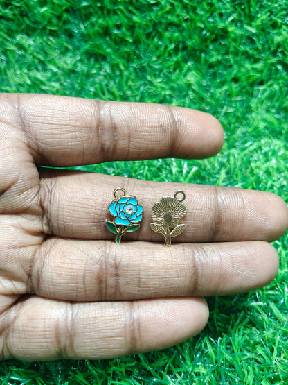 Rose Flower Charms | Mixed Enamel Chams