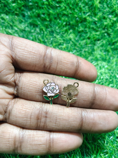 Rose Flower Charms | Mixed Enamel Chams