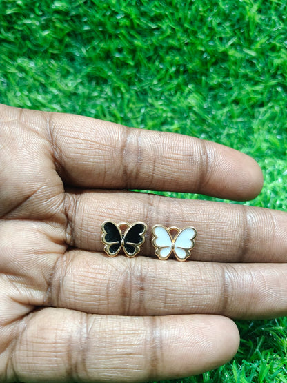 Butterfly Charms | Black and White Charms | Enamel Charms