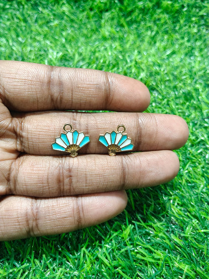 NAGNESHI Mixed Enamel Fan Charms for DIY Jewelry Making, Charm Bracelets, Necklaces