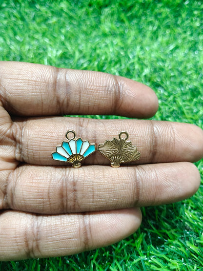 NAGNESHI Mixed Enamel Fan Charms for DIY Jewelry Making, Charm Bracelets, Necklaces