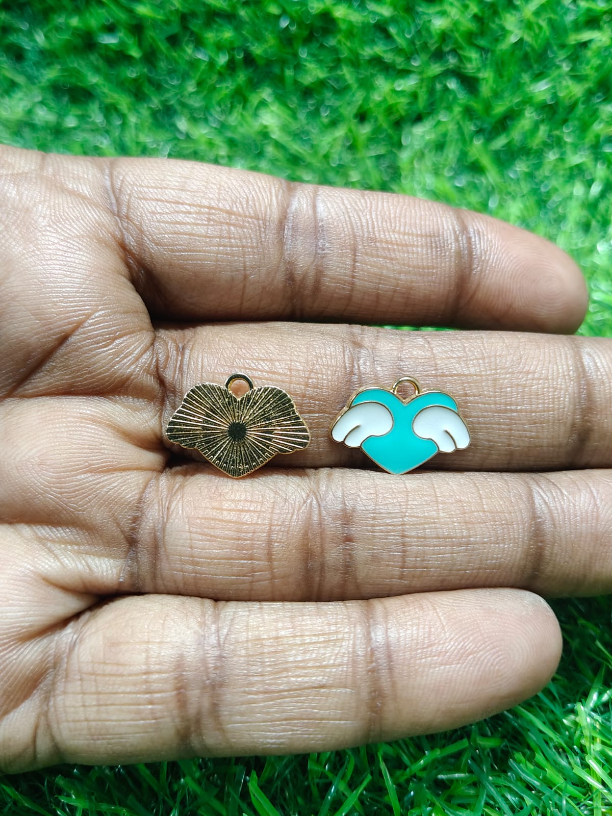 NAGNESHI Winged Heart Enamel Charms for Jewelry Making, DIY Earrings, Bracelets, Necklaces, Keychain and Crafts