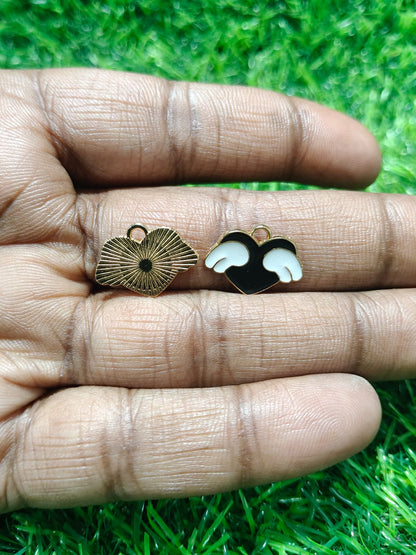 NAGNESHI Winged Heart Enamel Charms for Jewelry Making, DIY Earrings, Bracelets, Necklaces, Keychain and Crafts
