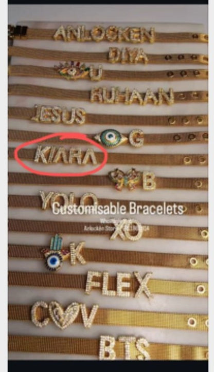 Customizable Initial Charms for Bracelets - A TO Z Gold-Tone Alphabet Letters