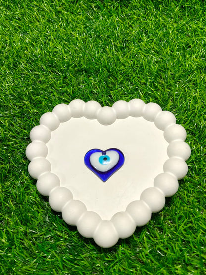 Heart Evil Eye Glass Charms