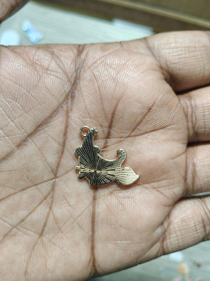 NAGNESHI Witchy Ghost on a Broomstick Enamel Charms Metal Pendant for Jewelry Making