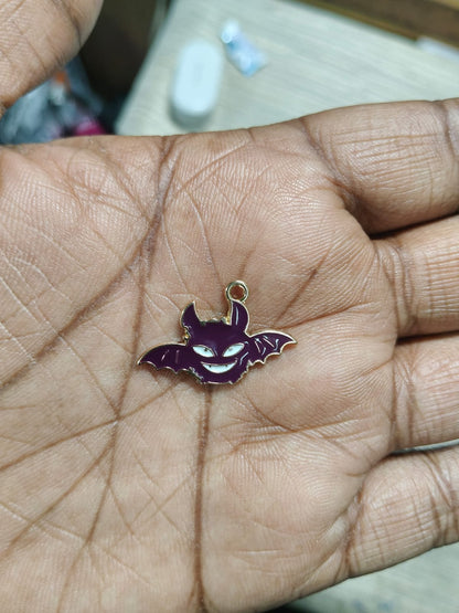 NAGNESHI Grinning Bat Enamel Charms Metal Pendant for Jewelry Making