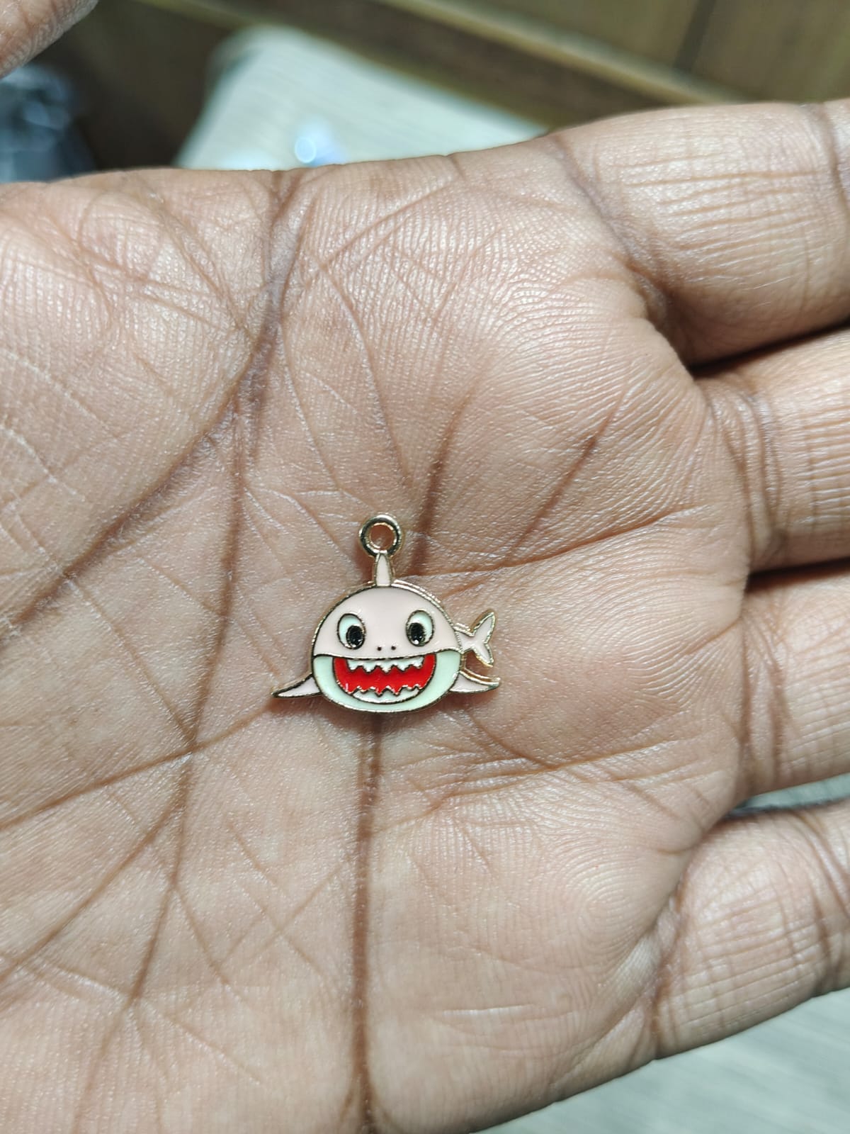 NAGNESHI Pink Shark Enamel Charms Metal Pendant for Jewelry Making