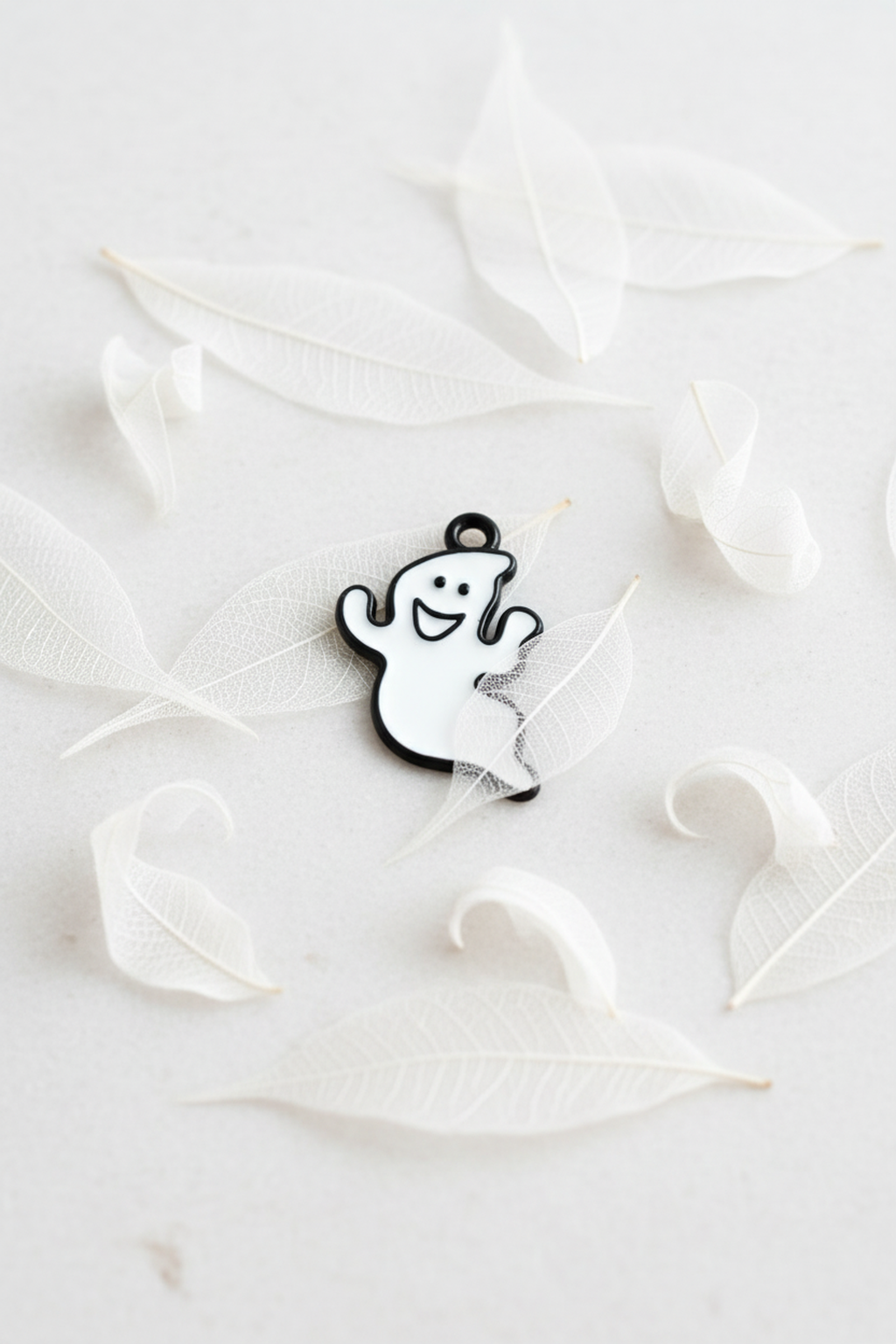 NAGNESHI Cute Ghost with Witch Hat Enamel Charm for Jewelry Making, DIY Earrings, Bracelets, Necklaces, and Crafts