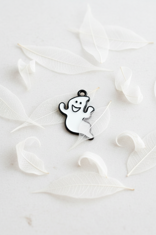 NAGNESHI Cute Ghost with Witch Hat Enamel Charm for Jewelry Making, DIY Earrings, Bracelets, Necklaces, and Crafts
